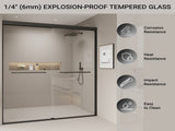 44-48 in. W x 72 in. H Double Sliding Shower Door, Semi-frameless Bypass Bathroom Sliding Door with W1920P300302