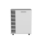 Wick Bar Cart with Integrated Wine Storage, Spacious Cabinet and Smooth Rollers B070P188880