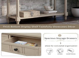 Series Console Table Traditional Design with Two Drawers and Bottom Shelf 67551365