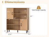 4-Tier Open Shelf Storage Cabinet with 2 Doors, 176 LBS Total Capacity for Entryway & Living 30250140