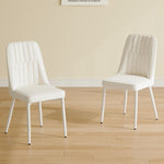 ZUN White dining chairs and living room chairs. Metal legs provide strong support, suitable for W1151P154912