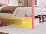 Metal Canopy Bed Frame with Vintage Style Headboard & Footboard, Easy Assembly All Parts Included, W840P465779