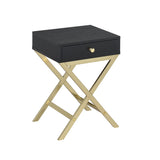 Coleen Black & Brass Finish Accent Table B2726P277914