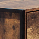 Industrial Style 4 Drawer Dresser,Rustic Brown Wood Storage Dresser Clothes Organizer with Sturdy W141260282