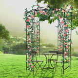 ZUN Metal Garden Arch Iron Garden Arbors Gazebo Dia81.3'' x 114.2'' High Birdcage Shape Pergola Pavilion 13516553