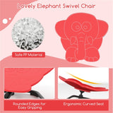 Kids Sensory Swivel Chair 360&deg Spin, 220lbs Capacity, Elephant Design, PP/Metal, Anti-Slip Pads 06706032