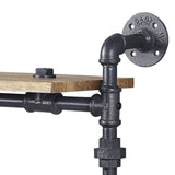 Oak and Sandy Black Rectangle 2-Tier Wall Shelf B062P184604