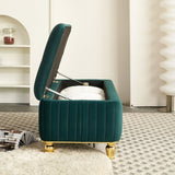 47.24''W Storage Ottoman,Upholstered Velvet Fabric Storage Ottoman with Safety Hinge, gold W579P224708