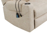 ZUN ACME Nairi Power Recliner w/Lift, Heating & Massage, Light Gray Leather Aire LV02995