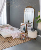 76" x 40" Lavish Full Length Mirror, Antique Gold Metal Floor Mirror for Living Room, Bedroom W2078124335