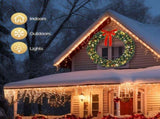 60in 220 Lights 600 Branches PVC Bow Decoration Garland Garden Garland Decoration Green 24506870