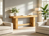 63" Wood Sofa Entryway Table Console Table with Stable Legs 42555993