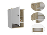 Light Oak and White 1-Shelf Medicine Cabinet B06279994