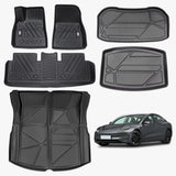 Odorless TPE Mat for Tesla Model 3 2023-2025 6 PCS Waterproof Duty-Proof Fully Surrounded W2801P282469