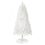 ZUN 4ft White Artificial Christmas Tree Prelit With Stand ,100 Warm White Led Lights, Realistic 241 95617447