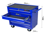 5 Drawer Tool Chest, Tool Storage Cabinet for Garage Storage with 4 Wheels and Locking System, BLUE W1102107323