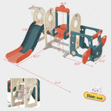 ZUN Kids Swing-N-Slide with Bus Play Structure, Freestanding Bus Toy with&Swing for Toddlers, Bus PP299290AAJ