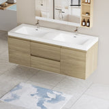 60" Floating Bathroom Vanity with Sink, Modern Wall-Mounted Bathroom Storage Vanity Cabinet with W1573P152706