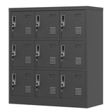 ZUN 9-Door Employee Storage Locker, Metal Lockers for Office, Gym, School, and Homewith Card Slot T2398P205947