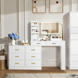 Modern White 8-Drawer Dresser for Bedroom - Ample Storage Wide Chest of Drawers, Sturdy & Safe W1785P239197