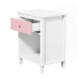 26.77''H Wooden Nightstand with One Drawer One Shelf for Kids, Adults, Pink 61855296