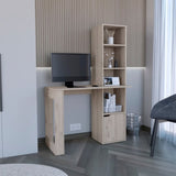 Writing Desk With Bookcase and Cabinet, Light Gray B097120595