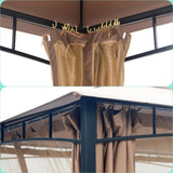 ZUN 10x12 Softtop Metal Grill Gazebo with Mosquito Net&Sunshade Curtains,Heavy Duty Double Roof W2259P148070