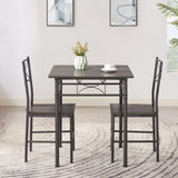 ZUN 3-Piece Kitchen Dining Room Table Set Grey Chair 07986803