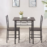 ZUN 3-Piece Kitchen Dining Room Table Set Grey Chair W2167P166198