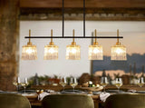 Farmhouse Chandelier 5-Light Dining Room Light Fixture Over Table Kitchen Island Lighting Rustic W1367P460405