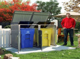 Garbage Bin Shed Stores 2 Trash Cans Metal Outdoor Bin Shed for Garbage Storage,54 cubic feet of 19835680