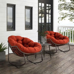 ZUN Outdoor Rattan Rocking Chair,Padded Cushion Rocker Recliner Chair Outdoor for Front Porch, Living W640105284