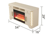 ZUN TV Stand With Electric Fireplace in Beige B00969712