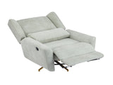 Power Recliner Chair Swivel,Boucle Upholstered 360&deg Swivel Recliner with gold 5 star base-light N771P298185L