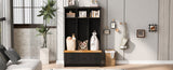 U-Can Modern Hall Tree with Entryway Bench, 3 Shelves and Drawers, 40.2'' Wide Hall Tree with N724P264680B