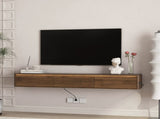 Floating TV Stand, Wall Mounted TV Shelf with Led Lights & Power Outlet,High Gloss TV Cabinet for 62728944