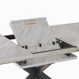 62.4" Extendable 78.15"Very large Grey Dining Table Modern Mid-Century Kitchen Table Set for Dining 25524818