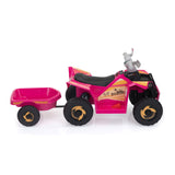 6V Kids Electric ATV, Toddler Ride on Car with Trailer, Music, Bluetooth Power Display for Boys W2181P160390