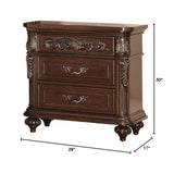 Traditional Antique Walnut 1pc Nightstand Bedroom Furniture Cherry Veneer 2-Drawers Hanging Pull B011P210739