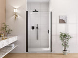 32" W x 72" H Semi-Frameless Circular Pivot Shower Door in Matte Black With 1/4" Thick SGCC W2813P388076