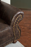 ZUN Leinster Faux Leather Upholstered Nailhead Chair and Ottoman 2 pieces set T2574P196591