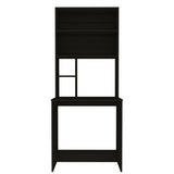 Black Wengue 4-Shelf Computer Desk with Hutch B06280409