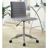 Grey and Chrome Armless Office Chair with Casters B062P153799