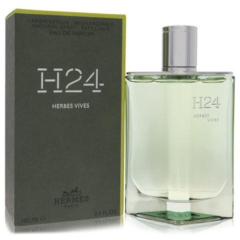 Hermes H24 Herbes Vives by Hermes Eau De Parfum Refillable Spray 3.4 oz for Men FX-566138