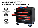Rolling Metal Tool Chest with 6 Drawers, 20" 6-Drawer Tool Chest Cabinet with Ball Bearing Drawer 88830503