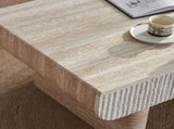 Coffee with Faux Marbletop, Mid Century Modern Coffee with Fluted Drawer, Coffee W3040P382310