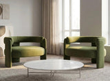 Accent Chair Living Room, Velvet Comfy Single Sofa Chair Mid-Century Modern Armchair Wooden Legs 68576006