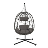 ZUN Egg Chair Stand Indoor Outdoor Swing Chair Patio Wicker Hanging Egg Chair Hanging Basket Chair W1703P163948