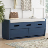 ZUN TREXM Rustic Storage Bench with 2 Drawers, Hidden Storage Space, and 3 False Drawers at the Top, WF323695AAM