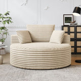 50"L Corduroy Sponge single sofa,No Assembly Required,Fluffy Modern Sleeper Chair for Living room, W834P337431